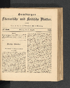 Vorschaubild von [[Hamburger literarische und kritische Blätter]]