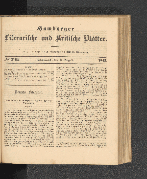 Vorschaubild von [[Hamburger literarische und kritische Blätter]]