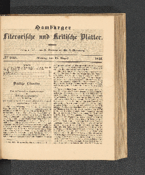 Vorschaubild von [[Hamburger literarische und kritische Blätter]]