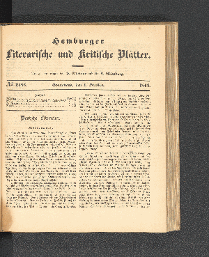 Vorschaubild von [[Hamburger literarische und kritische Blätter]]