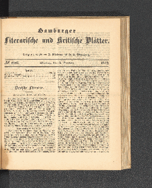 Vorschaubild von [[Hamburger literarische und kritische Blätter]]