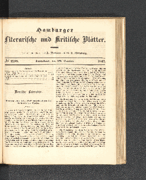 Vorschaubild von [[Hamburger literarische und kritische Blätter]]