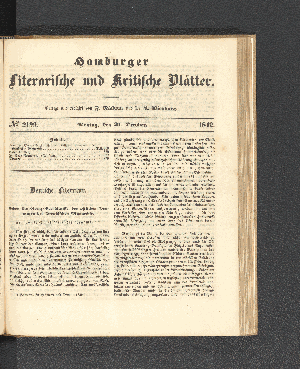 Vorschaubild von [[Hamburger literarische und kritische Blätter]]