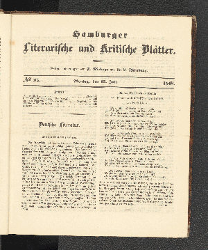 Vorschaubild von [[Hamburger literarische und kritische Blätter]]