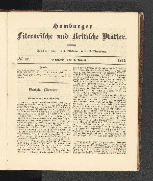 Vorschaubild von [[Hamburger literarische und kritische Blätter]]