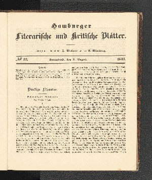 Vorschaubild von [[Hamburger literarische und kritische Blätter]]