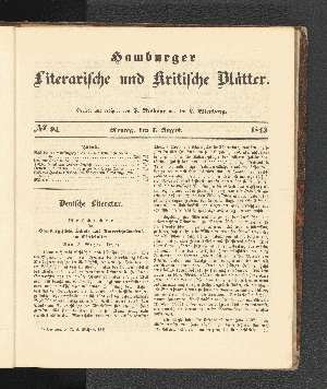 Vorschaubild von [[Hamburger literarische und kritische Blätter]]