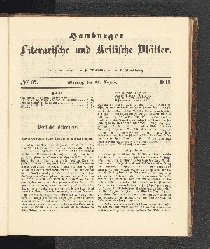 Vorschaubild von [[Hamburger literarische und kritische Blätter]]