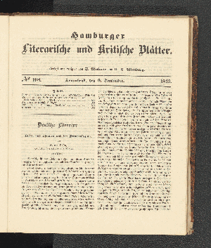 Vorschaubild von [[Hamburger literarische und kritische Blätter]]