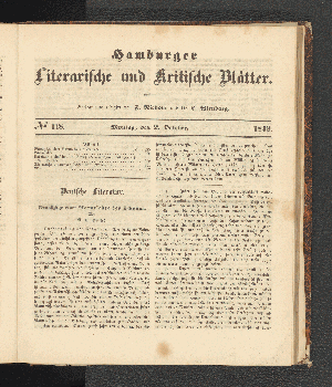 Vorschaubild von [[Hamburger literarische und kritische Blätter]]