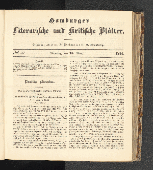 Vorschaubild von Nummer 37. Montag, den 25. März