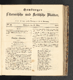 Vorschaubild von Nummer 38. Mittwoch, den 27. März