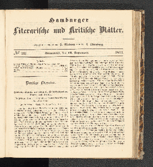 Vorschaubild von Nummer 111. Sonnabend, den 14. September