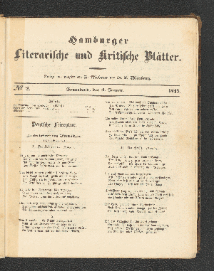 Vorschaubild von [[Hamburger literarische und kritische Blätter]]