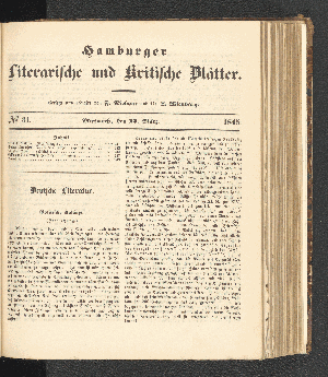 Vorschaubild von [[Hamburger literarische und kritische Blätter]]