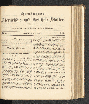 Vorschaubild von [[Hamburger literarische und kritische Blätter]]