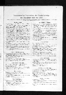 Vorschaubild von Systematisches Verzeichnis der Sonderbeiträge der Jahrgänge 1924 bis 1934