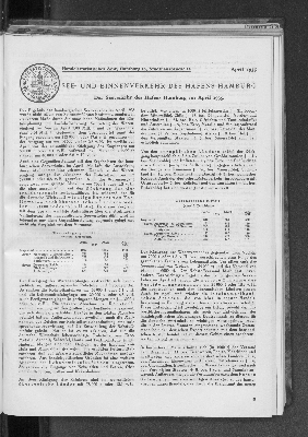 Vorschaubild von Handelsstatistisches Amt: See- und Binnenverkehr des Hafens Hamburg im Apil 1935