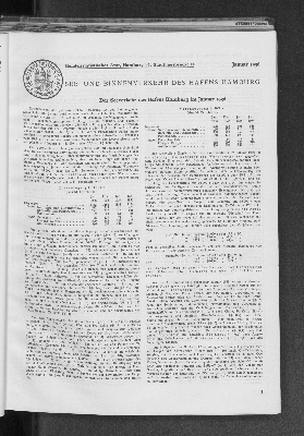 Vorschaubild von Handelsstatistisches Amt: See- und Binnenverkehr des Hafens Hamburg, Januar 1936