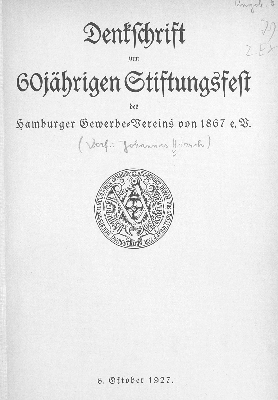 Vorschaubild von Denkschrift zum 60jährigen Stiftungsfest des Hamburger Gewerbe-Vereins von 1867 e.V.