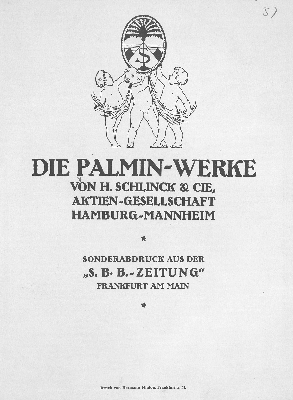 Vorschaubild von Die Palmin-Werke von H. Schlinck & Cie, Aktien-Gesellschaft Hamburg-Mannheim