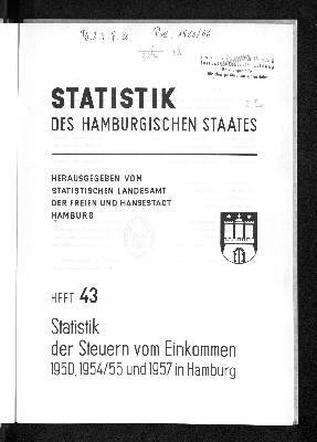 Vorschaubild von [Statistik des Hamburgischen Staates]