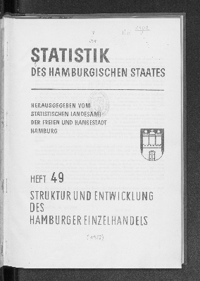 Vorschaubild von [Statistik des Hamburgischen Staates]