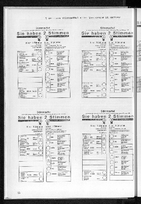 Vorschaubild von 5 Amtliche Stimmzettel aller Wahlkreise in Hamburg