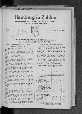 Vorschaubild von Die Beherbergungsstätten und der Fremdenverkehr in der Hansestadt Hamburg 1938-1950