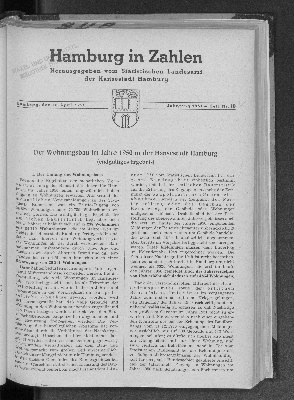 Vorschaubild von Der Wohnungsbau im Jahre 1950 in der Hansestadt Hamburg (endgültiges Ergebnis)