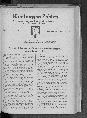 Vorschaubild von Die gerichtlichen Mahnverfahren in der Hansestadt Hamburg seit der Währungsreform