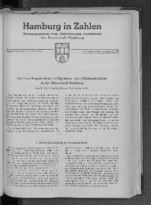 Vorschaubild von Die Erwerbsgartenbau-, Feldgemüse- und Obstbaubetriebe in der Hansestadt Hamburg nach der Gartenbauerhebung 1950