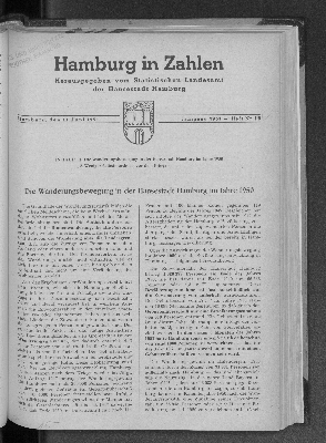 Vorschaubild von Die Wanderungsbewegung in der Hansestadt Hamburg im Jahre 1950