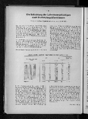 Vorschaubild von Die Schichtung der Lohnsteuerpflichtigen nach Bruttolohngrößenklassen