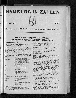 Vorschaubild von Das Bruttoinlandsprodukt in Hamburg und im Hamburger Umland 1957, 1961 und 1964