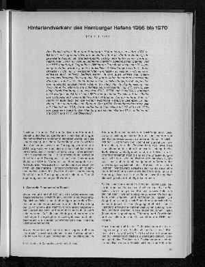 Vorschaubild von Hinterlandverkehr des Hamburger Hafens 1966 bis 1970