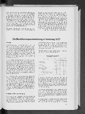 Vorschaubild von Die Bevölkerungsentwicklung in Hamburg 1977