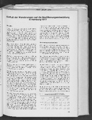 Vorschaubild von Einfluß der Wanderungen auf die Bevölkerungsentwicklung in Hamburg 1977
