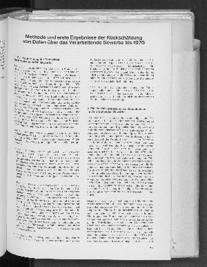 Vorschaubild von Methode und erste Ergebnisse der Rückschätzung von Daten über das Verarbeitende Gewerbe bis 1970