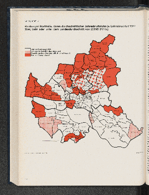 Vorschaubild von Hamburger Stadtteile, deren durchschnittlicher Jahresbruttolohn je Lohnsteuerfall 1977 über, beim oder unter dem Landesdurchschnitt von 23848 DM lag