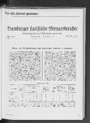 Vorschaubild von Vor 60 Jahren gelesen: Hamburger statistische Monatsberichte - Wohn- und Wirtschaftsverhältnisse kinderreicher Familien in Hamburg