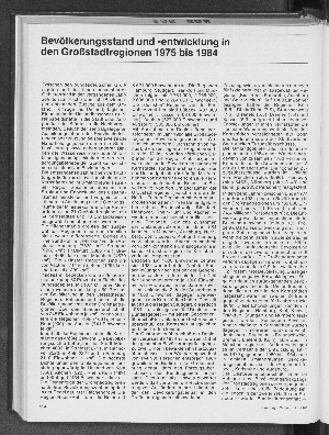 Vorschaubild von Bevölkerungsstand und -entwicklung in den Großstadtregionen 1975 bis 1984