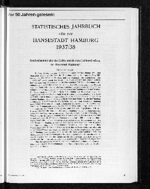 Vorschaubild von Vor 50 Jahren gelesen: Gebiet und neue Gebietseinteilung der Hansestadt Hamburg