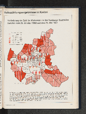 Vorschaubild von Veränderung der Zahl der Wohnungen in den Hamburger Stadtteilen zwischen dem 25. Oktober 1968 und dem 25. Mai 1987