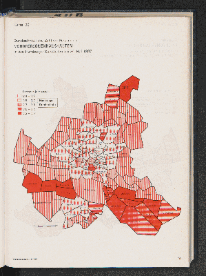 Vorschaubild von Durchschnittliche Zahl der Personen in Mehrpersonenhaushalten in den Hamburger Stadtteilen am 25. Mai 1987