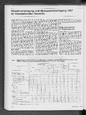 Vorschaubild von Wasserversorgung und Abwasserbeseitigung 1987 im Verarbeitenden Gewerbe