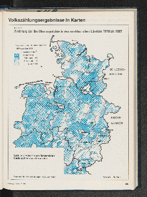Vorschaubild von Änderung der Bevölkerungsdichte in den norddeutschen Ländern 1970 bis 1987