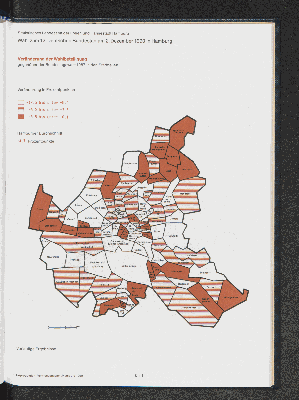 Vorschaubild von Veränderung der Wahlbeteiligung gegenüber der Bundestagswahl 1987 in den Stadtteilen