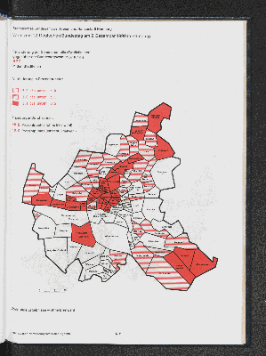 Vorschaubild von Veränderung der Stimmenanteile (Zweitstimmen) gegenüber der Bundestagswahl 1987 für die der SPD in den Stadtteilen