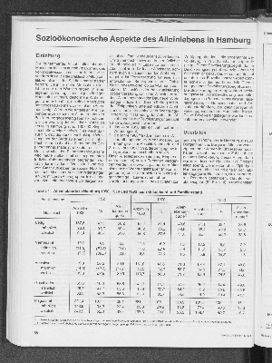 Vorschaubild von Sozioökonomische Aspekte des Alleinlebens in Hamburg